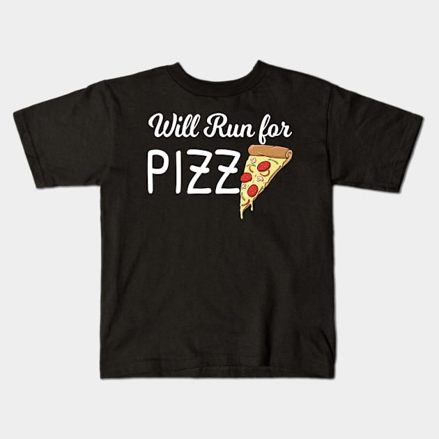 will run for pizza Kids T-Shirt by souw83